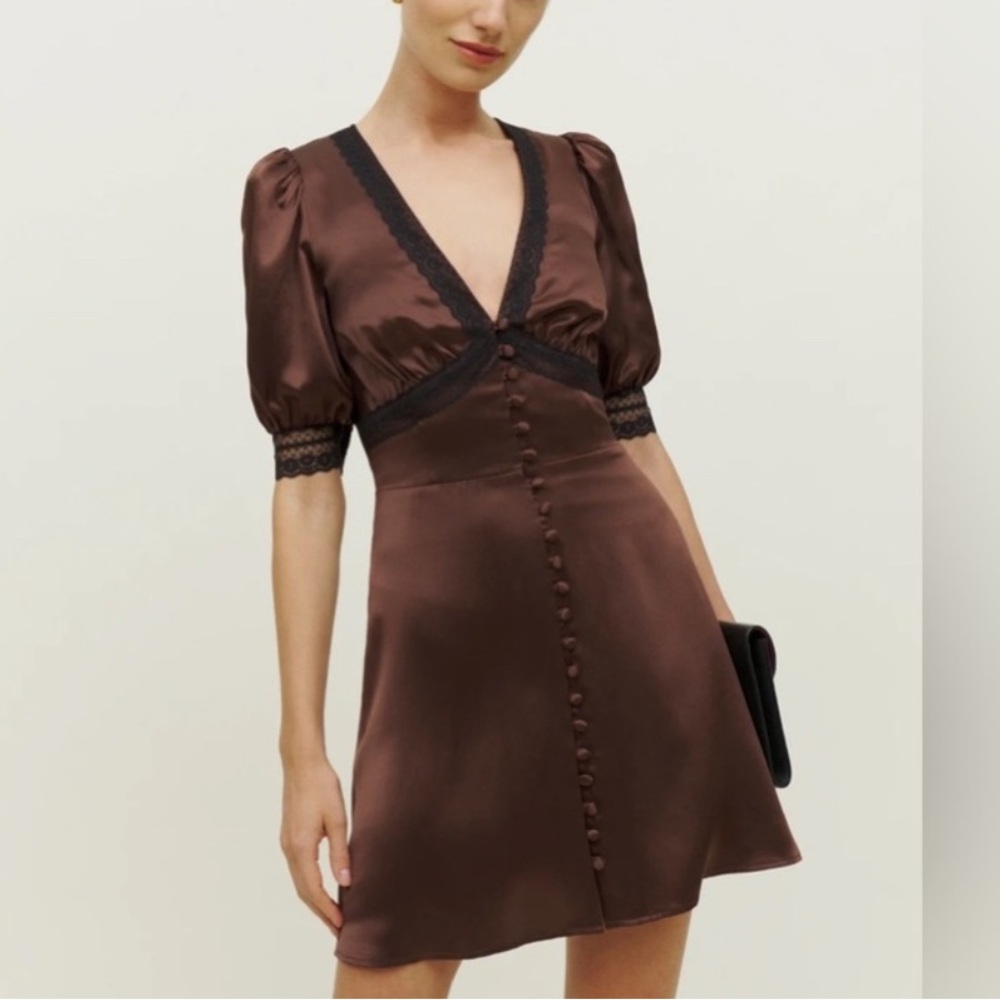 Reformation Brigitta Silk mini dress small